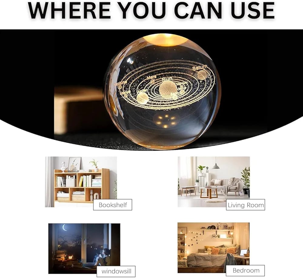 Universe 3D Crystal Galaxy Lamp – Premium LED Table Light