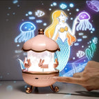 Dreamy Carousel Night Light for Kids | 3D Ocean & Bunny Projection Lamp